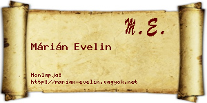 Márián Evelin névjegykártya
